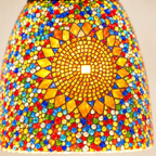 Gros plan du dôme mosaïque de l'applique murale Tiffany Mosaïque Multicolore