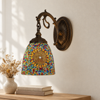 Applique murale Tiffany Mosaïque Multicolore éteinte en lumière du jour