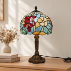 Lampe de chevet Tiffany Rubis éteinte en lumière du jour